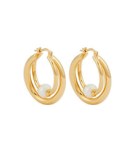 chloe pearl earrings|chloe frontal hoop earrings.